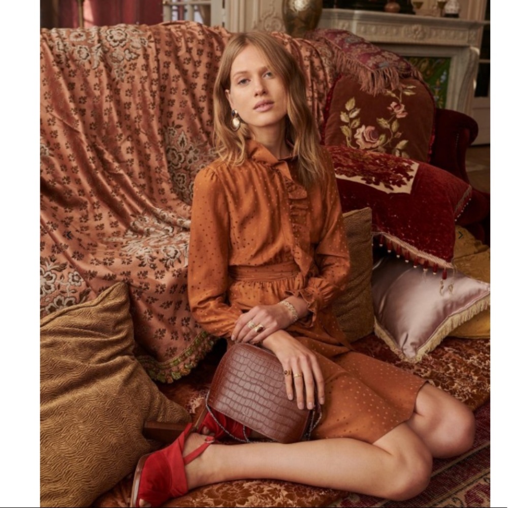 COPY - Sezane Luba Silk Dress. 34